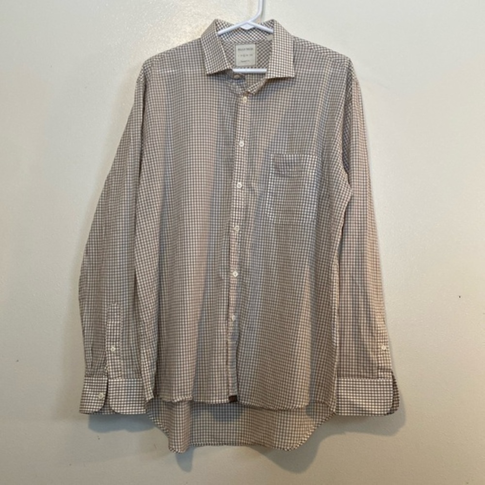 Billy Reid standard cut long sleeve full button down collard cotton shirt Large